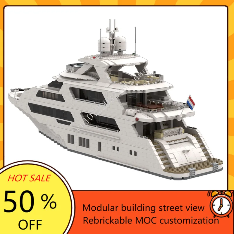 4657PCS Custom MOC Super Yacht - Model Kit Yacht review and price